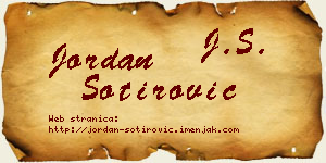 Jordan Sotirović vizit kartica